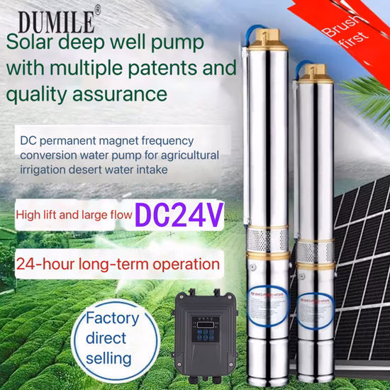 72V 1100W 3 Inch Solar Water Pump Deep Well Pump Submersible Solar DC Pumps