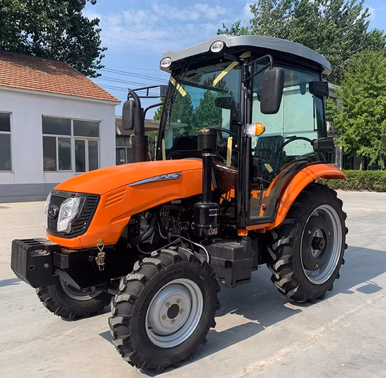 산둥 제조업체는 40HP, 50HP 및 60HP 휠 트랙터와 4륜 구동/농업용 미니 농업용 트랙터/농업용 운전실이 있는 소형 정원 트랙터를 직접 공급합니다.